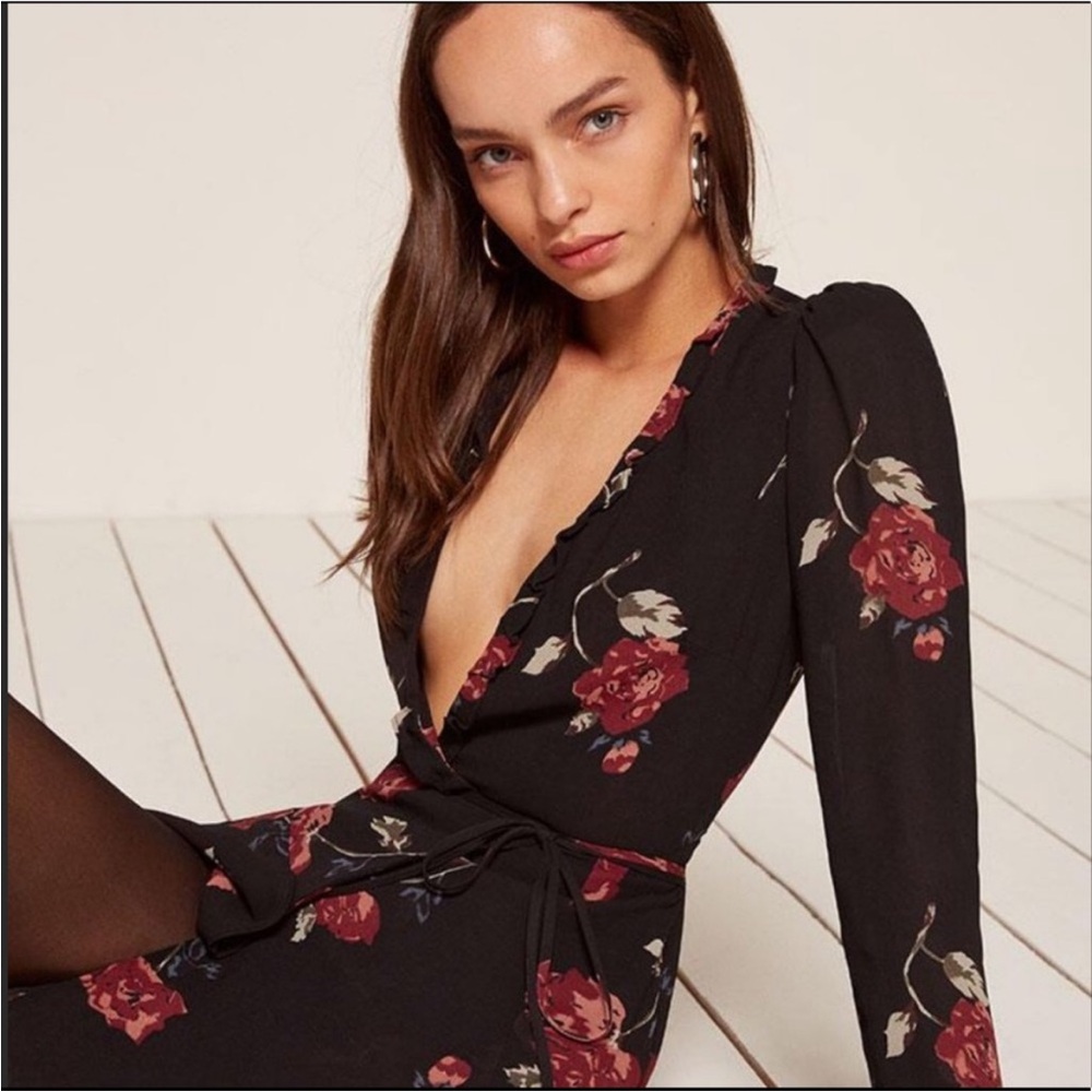 Reformation Delta Flower Wrap Dress - Picture 6 of 11